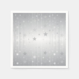 Serviette En Papier Étoiles d'Argent Brillantes