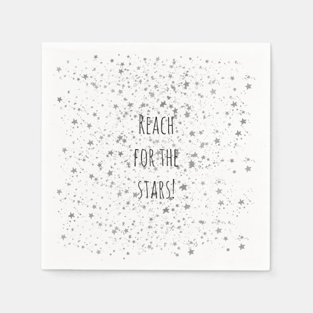 Serviette En Papier Étoiles d'argent personnalisées (Devant)