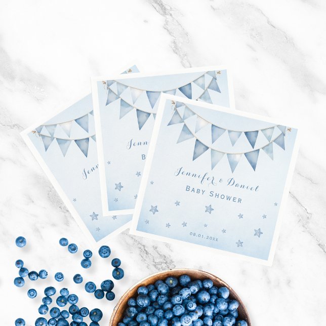 Serviette En Papier Étoiles de Baby shower Bleu Jouer Pennant Garland (Créateur téléchargé)