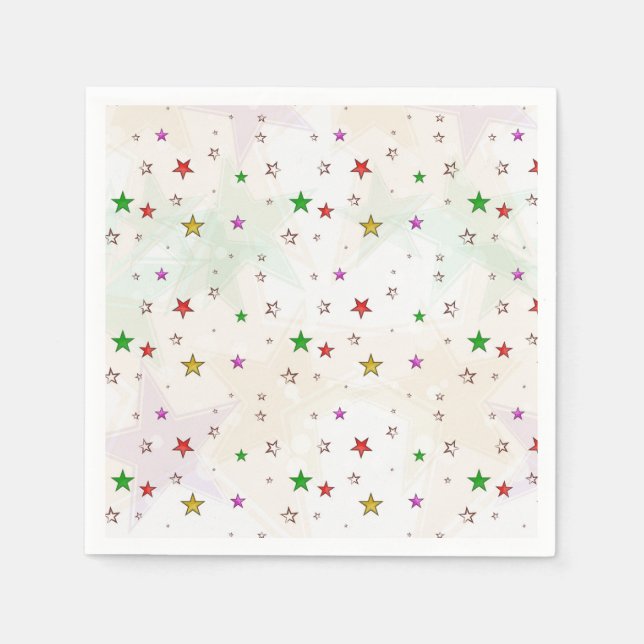 Serviette En Papier Étoiles de couleur Whimsical Noël (Devant)