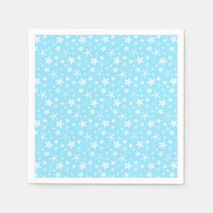 Serviette En Papier Étoiles de mer blanches bleues