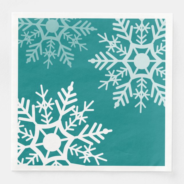 Serviette En Papier Étoiles de neige - Noël - Papier Napkin (Devant)