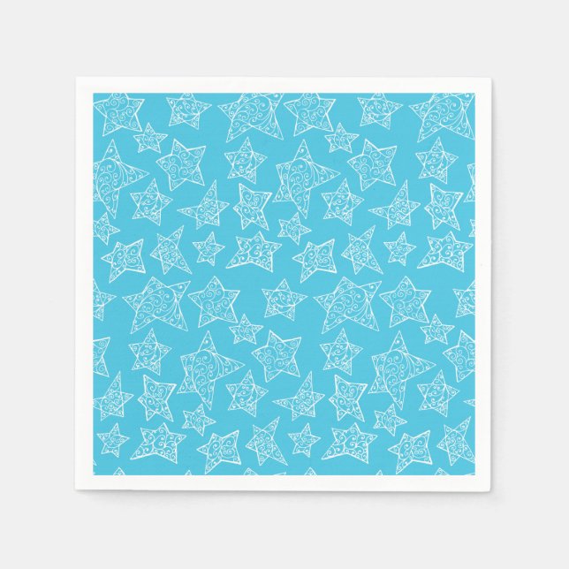 Serviette En Papier étoiles de Noël dessinées à la main (Devant)