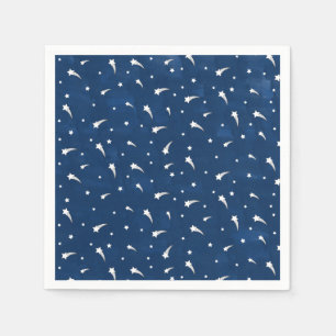 Serviette En Papier Etoiles de tir Aquarelle bleu marine