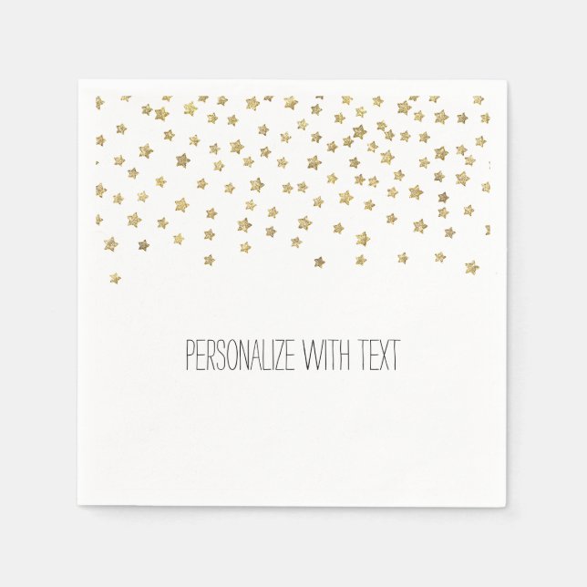 Serviette En Papier Étoiles d'or (Devant)