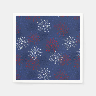 Serviette En Papier Etoiles et feux d'artifice : Fête de l'Indépendanc