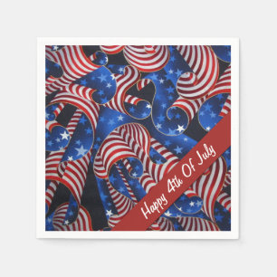 Serviette En Papier Étoiles et rayures Patriotic Curls serviettes