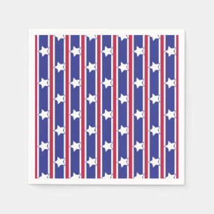 Serviette En Papier Étoiles et rayures patriotiques amusantes et fanta
