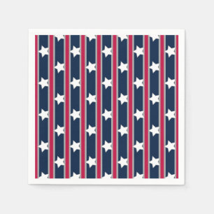Serviette En Papier Étoiles et rayures patriotiques amusantes et fanta