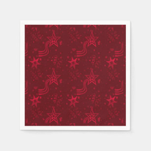 Serviette En Papier Étoiles métalliques rouges-PAPIER PARTY NAPKINS