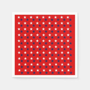 Serviette En Papier Étoiles Motifs patriotiques en rouge