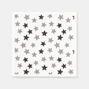 Serviette En Papier Étoiles noires et blanches