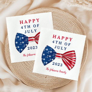 Serviette En Papier Étoiles Patriotiques Et Rayures 4 Juillet