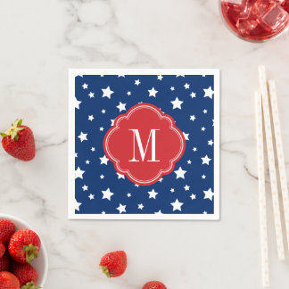 Serviette En Papier Étoiles patriotiques rouges blanches et bleues Mon