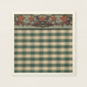 Serviette En Papier Étoiles rouillées Vert