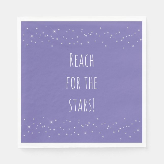 Serviette En Papier Étoiles violettes et blanches (Devant)