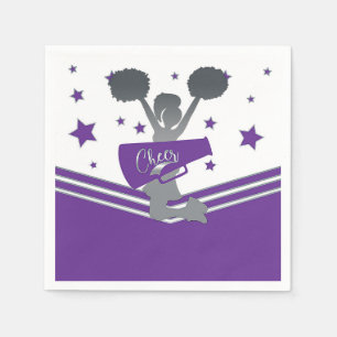 Serviette En Papier Étoiles Violettes et Blanches Acclamez Fête de Che