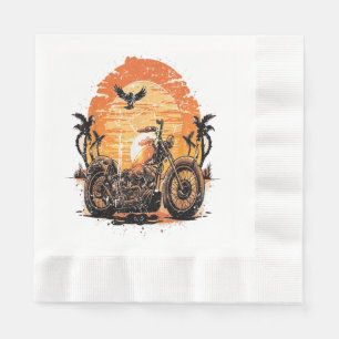 Serviette En Papier Étonnant Retro Vintage Moto Classic Sunset C