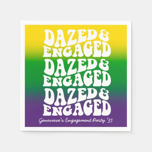 Serviette En Papier Étourdie Engagée Rétro Mardi Gras (Devant)
