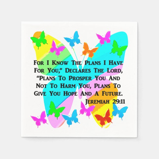 SERVIETTE EN PAPIER ÊTRE INSPIRÉ JEREMIAH 29:11 (Devant)