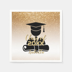 Serviette En Papier Étudiant - Classe de 20XX - Parties scintillant d'