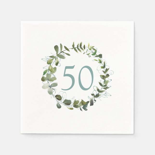 Serviette En Papier Eucalyptus 50e anniversaire (Devant)