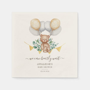Serviette En Papier Eucalyptus Aquarelle Florale Écriture Bébé à Venir