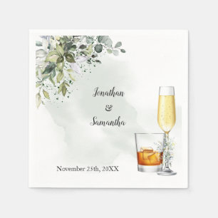 Serviette En Papier Eucalyptus Bubbles & Bourbon Mariage