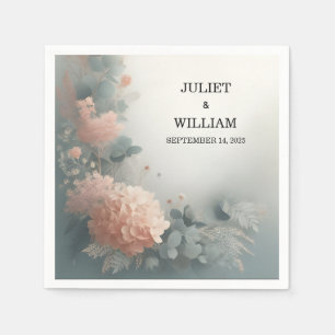 Serviette En Papier Eucalyptus Dentelle Tulle Pastel Dusty Mariage ble