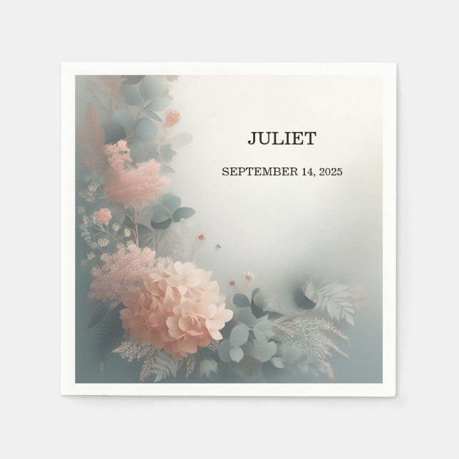 Serviette En Papier Eucalyptus en dentelle tulle bleu poussiéreux Mari (Devant)