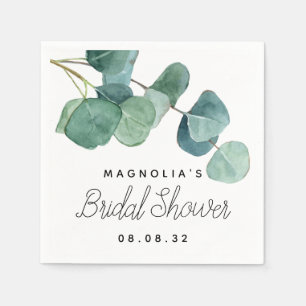 Serviette En Papier Eucalyptus Fête des mariées aquarelle