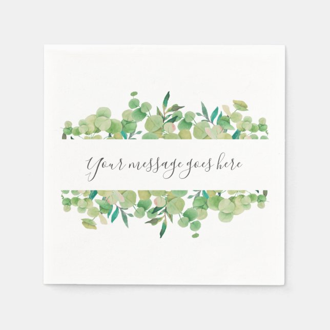 Serviette En Papier Eucalyptus Floral (Devant)