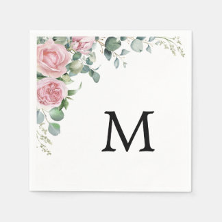 Serviette En Papier Eucalyptus Floral Rose moderne Graine