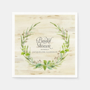 Serviette En Papier Eucalyptus Graines Feuilles Wreath Birch Bark Bois