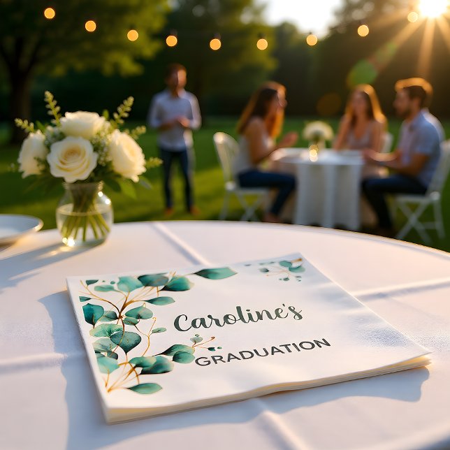 Serviette En Papier Eucalyptus Greenery Grad Party (Créateur téléchargé)