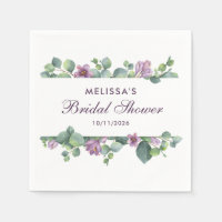 Eucalyptus Greenery Green Purple Bridal Shower 