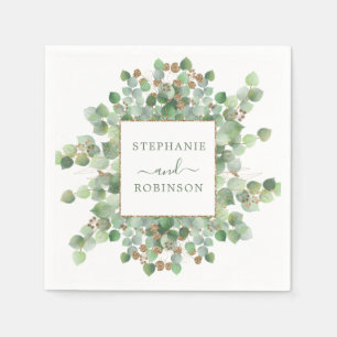 Serviette En Papier Eucalyptus Mariage de verdure estivale