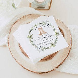 Serviette En Papier Eucalyptus on peut attendre baby shower