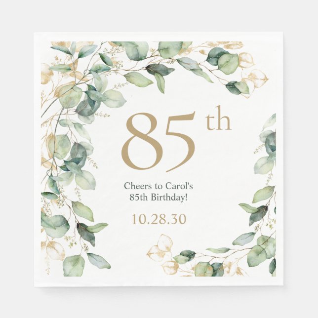 Serviette En Papier Eucalyptus pour les 85 ans (Devant)