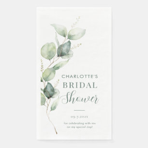 Serviette En Papier Eucalyptus Script Botanique Enterrement de Vie de 