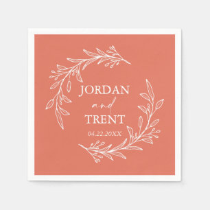 Serviette En Papier Eucalyptus Terracotta Papier de mariage personnali