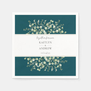 Serviette En Papier Eucalyptus turquoise Ensemble pour toujours Mariag