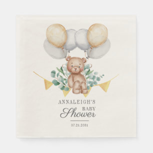 Serviette En Papier Eucalyptus verdure Baby shower de l'ours d'attente