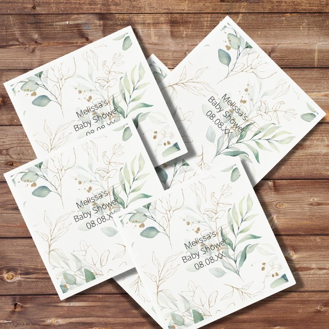 Serviette En Papier Eucalyptus vert Cocktail Papier Napkin (Créateur téléchargé)