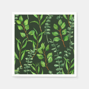 Serviette En Papier Eucalyptus vert foncé