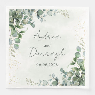 Serviette En Papier Eucalyptus Wedding Napkins 1001A