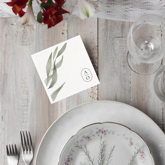 Serviette En Papier Eucalyptus Wedding Reception Napkins (Créateur téléchargé)