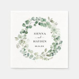 Serviette En Papier Eucalyptus Wreath Green Mariage personnalisé