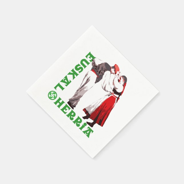 Serviette En Papier Euskal Herria: traditional Basque dancers, (Coin)