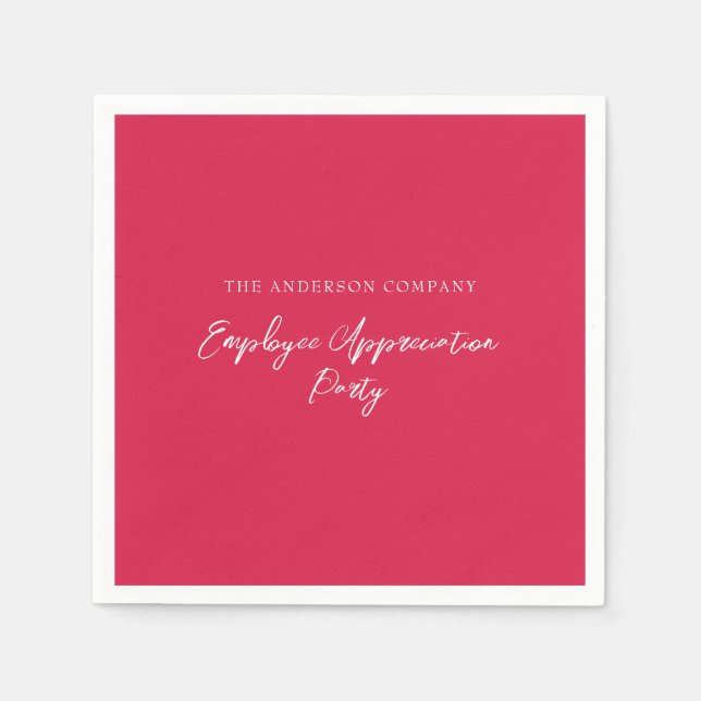 Serviette En Papier Événement d'appréciation de l'employé rouge (Devant)